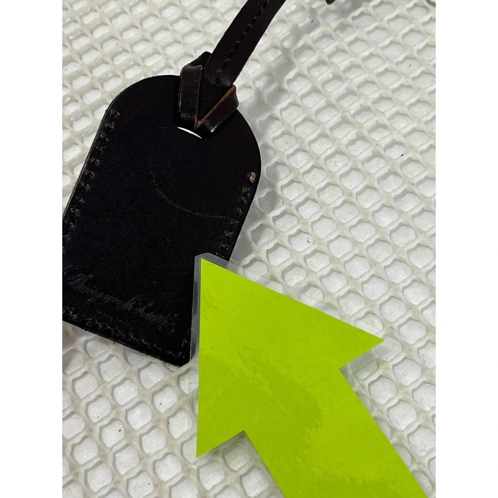 Dooney & Bourke Dark Brown Leather Luggage Tag Bag ID Name Label Accessory